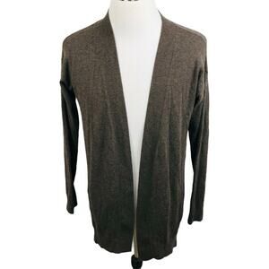 Akris‎ Punto Cardigan Sweater Womens 10 Brown Marled Knit Open Front Long Sleeve